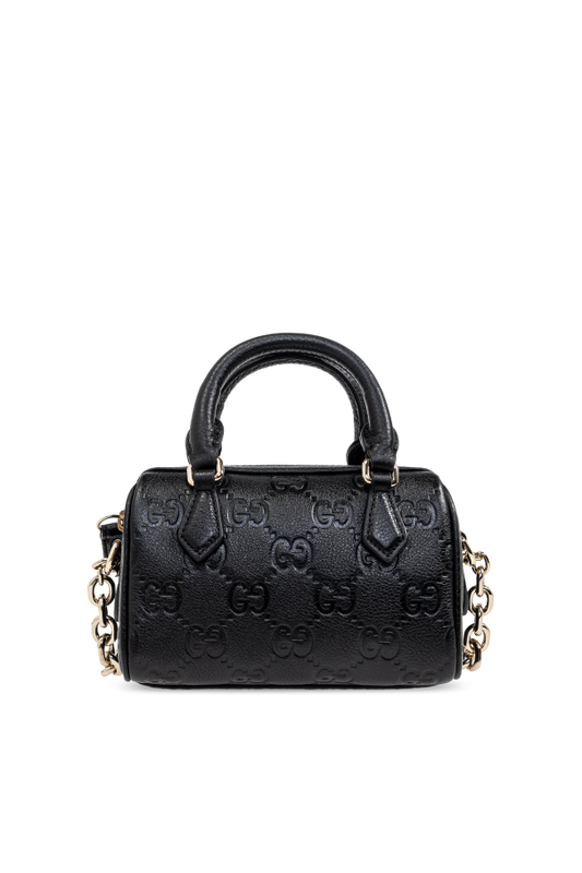 Gucci 'GG Emblem Super Mini Top' Handbag – Black 