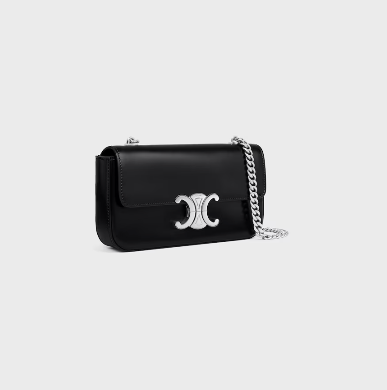 CELINE CHAIN ​​SHOULDER BAG CLAUDE in shiny calfskin