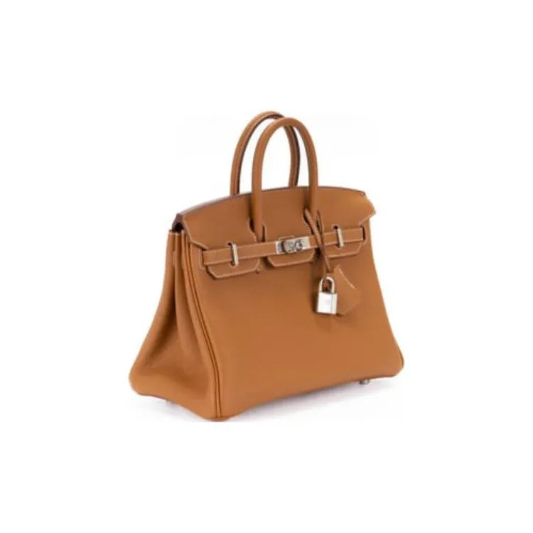 HERMES Birkin 25 Bag brown togo Leather Handbag (20,25,30,35)  silver hardware