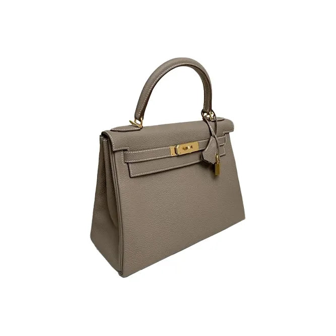 HERMES Kelly 25 elephant gray Togo leather Bag Handbag (20,25,28,32)