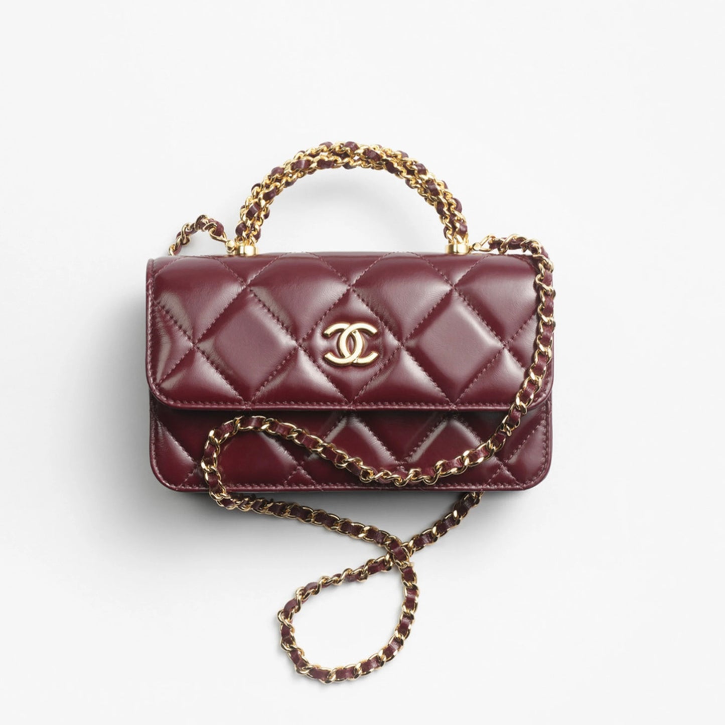 CHANEL crossbody wallet phone holder flap bag