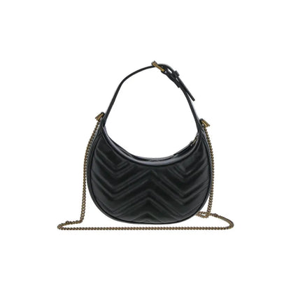 Gucci GG Marmont Half Moon Shaped Shoulder Bag small (black / white)