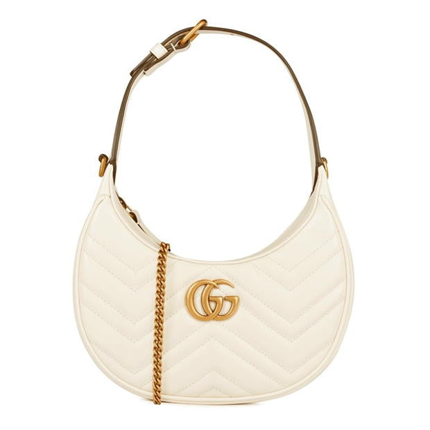 Gucci GG Marmont Half Moon Shaped Shoulder Bag small (black / white)