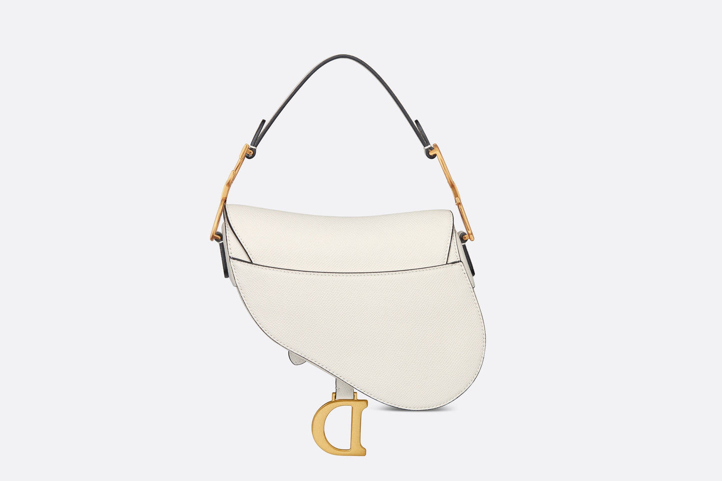 Dior Mini Saddle Bag with Strap white