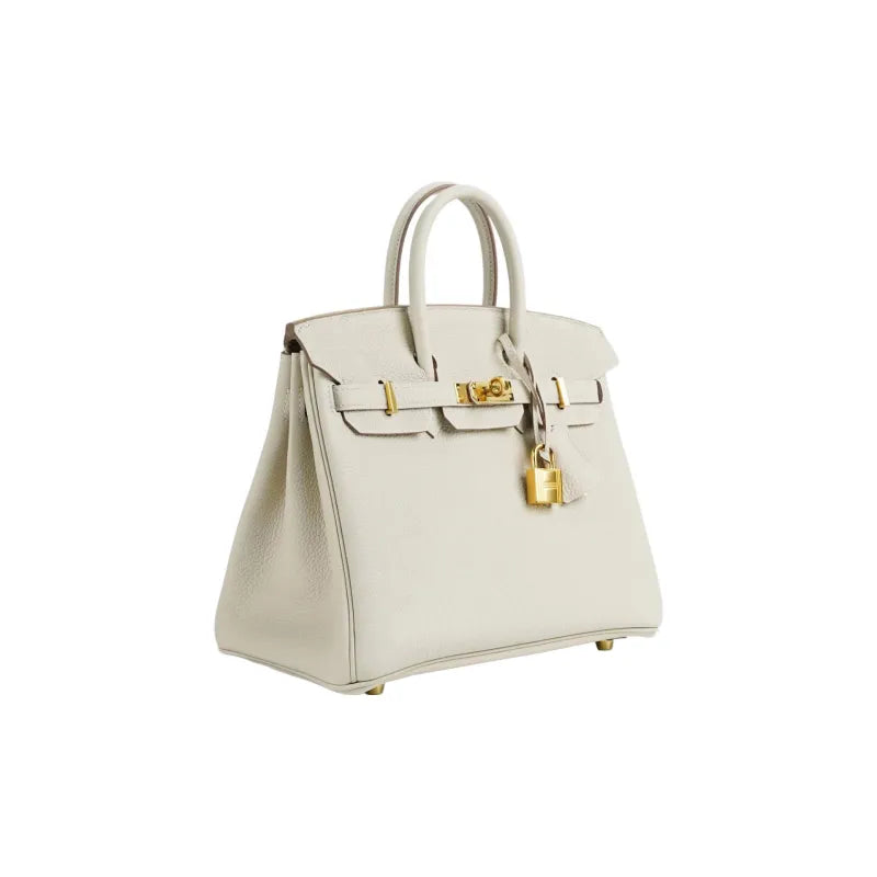 HERMES Birkin 25 Bag Milkshake White togo Leather Handbag (20,25,30,35)  gold hardware