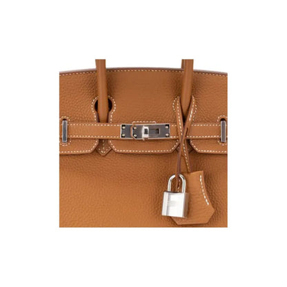 HERMES Birkin 25 Bag brown togo Leather Handbag (20,25,30,35)  silver hardware